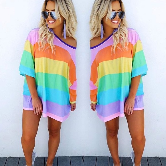 hopes Dresses & Skirts - Shop hopes rainbow s/m tee dress